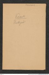 Nachlass Franz Steindachner, historischer Umschlag, Korrespondenz Krauss, Inv.Nr. 278.16, Seite 1